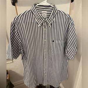 Brooks Brothers Short Sleeve Shirt, Blue/White Bengal Stripe, size Large